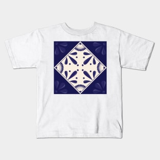 Blue Talavera Tile by Akbaly Kids T-Shirt